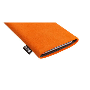 fitBAG Classic Orange    maßgeschneiderte Handytasche aus original Alcantara® mit Mikrofaserinnenfutter