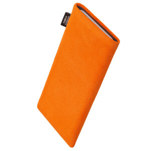 fitBAG Classic Orange    maßgeschneiderte Handytasche aus original Alcantara® mit Mikrofaserinnenfutter