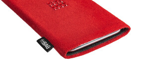 fitBAG Pop Classic Rot Tile    maßgeschneiderte Handytasche aus Alcantara® mit Swarovski® Kristallen