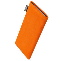 fitBAG Pop Classic Orange Tile    maßgeschneiderte Handytasche aus Alcantara® mit Mikrofaserinnenfutter und Swarovski® Kristallen