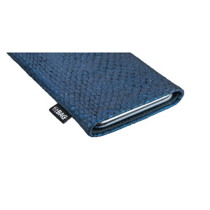 fitBAG Fin Salmon Ocean Blue    custom tailored fish leather sleeve with integrated MicroFibre lining