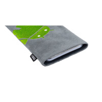 fitBAG Classic Gray Stitch Android Full    custom tailored nappa leather sleeve with integrated MicroFibre lining