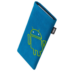 fitBAG Classic Sky Blue Stitch Android Light    custom tailored nappa leather sleeve with integrated MicroFibre lining