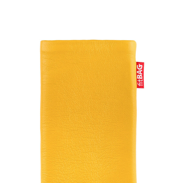 fitBAG Beat Yellow    custom tailored nappa leather sleeve with integrated MicroFibre lining
