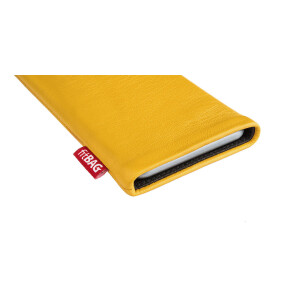 fitBAG Beat Yellow    custom tailored nappa leather sleeve with integrated MicroFibre lining