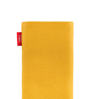 fitBAG Beat Yellow    custom tailored nappa leather sleeve with integrated MicroFibre lining