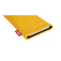 fitBAG Beat Yellow    custom tailored nappa leather sleeve with integrated MicroFibre lining