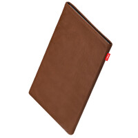 fitBAG Beat Cognac    custom tailored nappa leather tablet sleeve with integrated MicroFibre lining