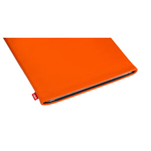 fitBAG Beat Orange    custom tailored nappa leather tablet sleeve with integrated MicroFibre lining