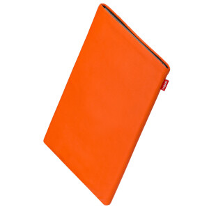 fitBAG Beat Orange    custom tailored nappa leather tablet sleeve with integrated MicroFibre lining