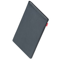 fitBAG Beat Grey    custom tailored nappa leather tablet sleeve with integrated MicroFibre lining