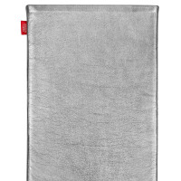 fitBAG Groove Silver    custom tailored nappa leather notebook sleeve with integrated MicroFibre lining