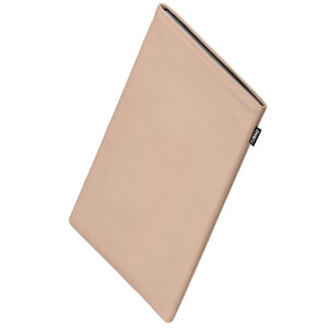 fitBAG Beat Beige    custom tailored nappa leather notebook sleeve with integrated MicroFibre lining