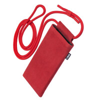 fitBAG Classic Rot mit Handykette    maßgeschneiderte Handytasche aus original Alcantara® mit Mikrofaserinnenfutter und Handykette