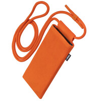 fitBAG Classic Orange mit Handykette    maßgeschneiderte Handytasche aus original Alcantara® mit Mikrofaserinnenfutter und Handykette