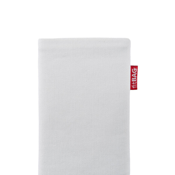 fitBAG Rock Weiß    maßgeschneiderte Handytasche aus Textil-Stoff mit Microfaserinnenfutter