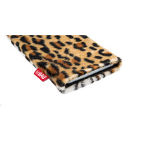 fitBAG Bonga Leopard    maßgeschneiderte Handytasche aus Fellimitat mit Microfaserinnenfutter