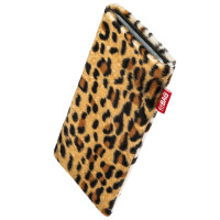 fitBAG Bonga Leopard    maßgeschneiderte Handytasche aus Fellimitat mit Microfaserinnenfutter