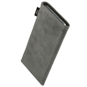 fitBAG Classic Grau    maßgeschneiderte Handytasche aus original Alcantara® mit Mikrofaserinnenfutter