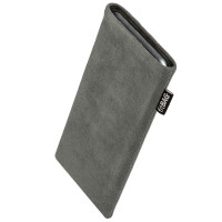 fitBAG Classic Grau    maßgeschneiderte Handytasche aus original Alcantara® mit Mikrofaserinnenfutter